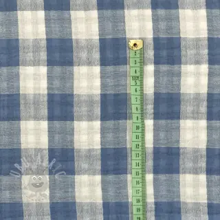 Dvojna gaza/muslin Double sided CHECKS MINI indigo