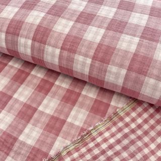 Dvojna gaza/muslin Double sided CHECKS MINI mauve