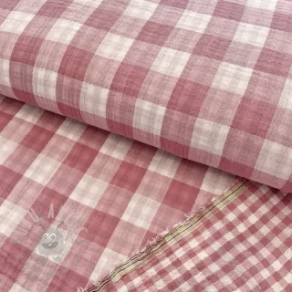 Dvojna gaza/muslin Double sided CHECKS MINI mauve