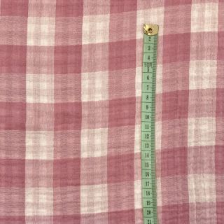 Dvojna gaza/muslin Double sided CHECKS MINI mauve