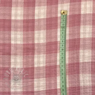 Dvojna gaza/muslin Double sided CHECKS MINI mauve