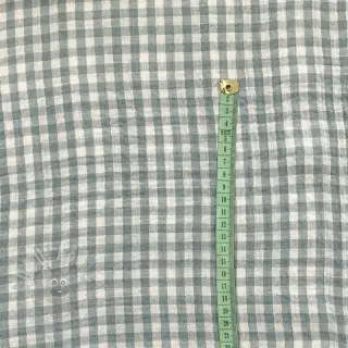 Dvojna gaza/muslin Double sided CHECKS MINI green
