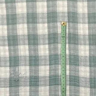 Dvojna gaza/muslin Double sided CHECKS MINI green