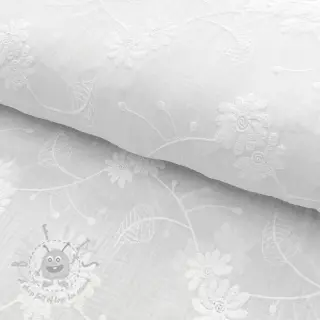 Dvojna gaza/muslin EMBROIDERED Leaf white 2. razred