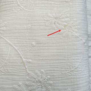Dvojna gaza/muslin VEZEN Leaf white 2. razred