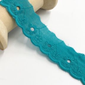 Čipka Mini flower dark mint