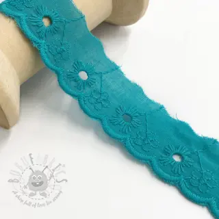 Čipka Mini flower dark mint