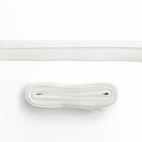 Obrobljeni trak bombaž - 3 m white