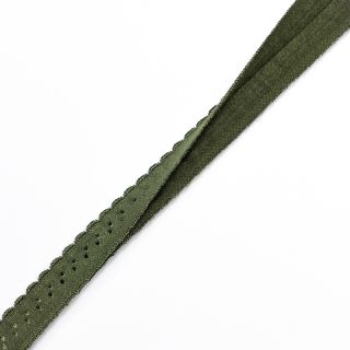 Obrobljena elastika 12 mm LUXURY camo green