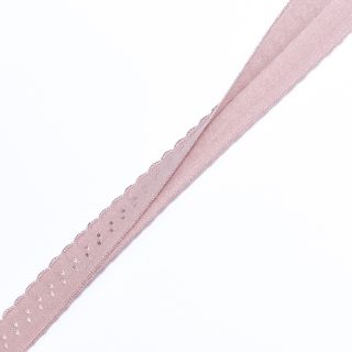 Obrobljena elastika 12 mm LUXURY old pink