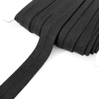 Poševna elastika mat 20 mm RIB black