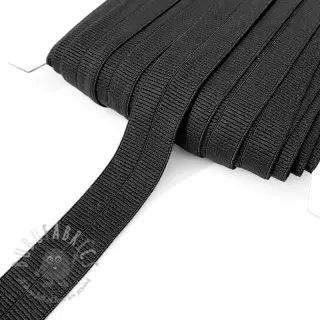 Poševna elastika mat 20 mm RIB black