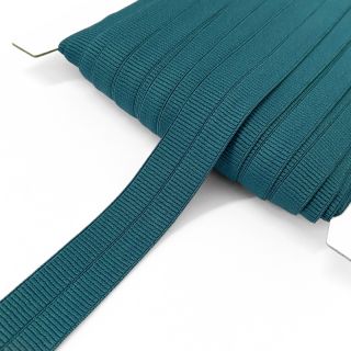 Poševna elastika mat 20 mm RIB petrol
