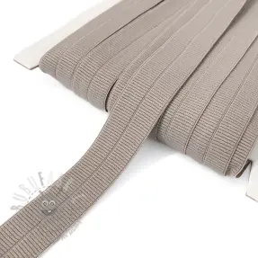 Poševna elastika mat 20 mm RIB taupe