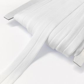 Poševna elastika mat 20 mm RIB white