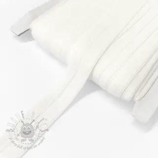 Obrobljena elastika mat 20 mm RIB off white