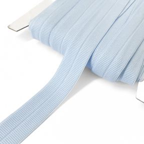 Obrobljena elastika mat 20 mm RIB light blue