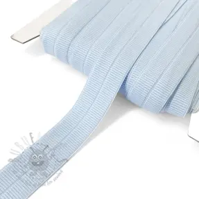 Obrobljena elastika mat 20 mm RIB light blue