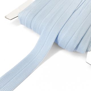 Obrobljena elastika mat 20 mm RIB light blue