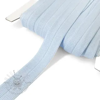 Obrobljena elastika mat 20 mm RIB light blue