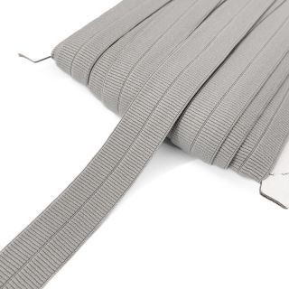 Obrobljena elastika mat 20 mm RIB middle grey