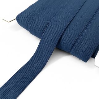 Obrobljena elastika mat 20 mm RIB dark blue