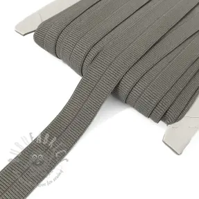Obrobljena elastika mat 20 mm RIB dark taupe
