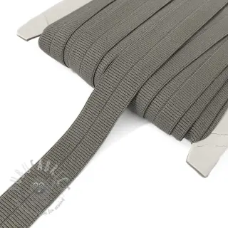 Obrobljena elastika mat 20 mm RIB dark taupe