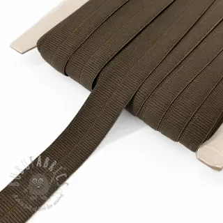 Obrobljena elastika mat 20 mm RIB choco