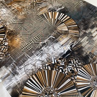 Pletenina Golden rush PANEL digital print
