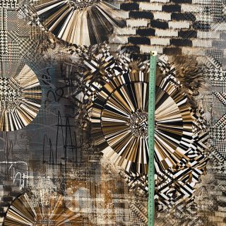 Pletenina Golden rush PANEL digital print