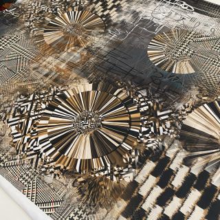 Pletenina Golden rush PANEL digital print