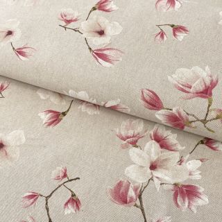 Dekorativno blago Linenlook Floral magnolia bloom
