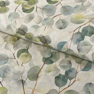Dekorativno blago Linenlook Eucalyptus boho leaf digital print