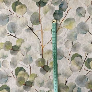 Dekorativna tkanina Linenlook Eucalyptus boho leaf digital print