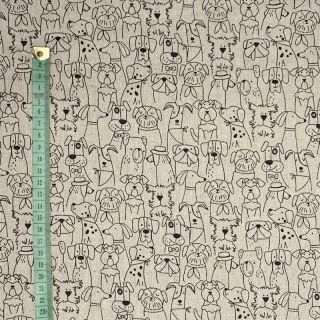 Dekorativna tkanina Linenlook Dog cartoon line