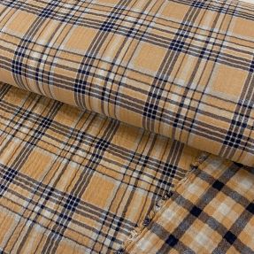 Dvojna gaza/muslin Double sided CHECKS multicolour brown
