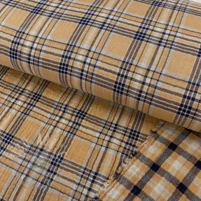 Dvojna gaza/muslin Double sided CHECKS multicolour brown