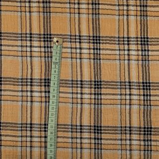 Dvojna gaza/muslin Double sided CHECKS multicolour brown