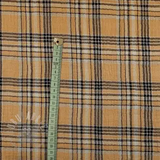 Dvojna gaza/muslin Double sided CHECKS multicolour brown