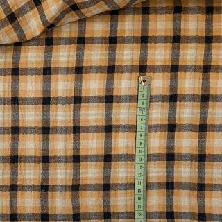 Dvojna gaza/muslin Double sided CHECKS multicolour brown