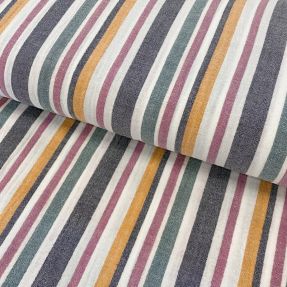 Dvojna gaza/muslin yarn dyed Stripe purple