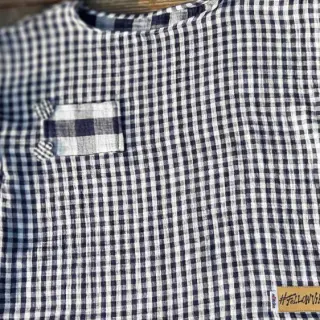 Dvojna gaza/muslin Double sided CHECKS MINI black