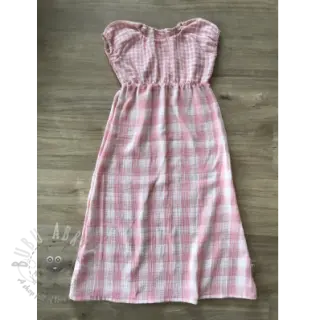 Dvojna gaza/muslin Double sided CHECKS MINI old rose