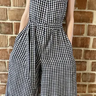 Dvojna gaza/muslin Double sided CHECKS MINI navy