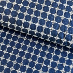 Bavlnená látka JEANS Circles dark blue