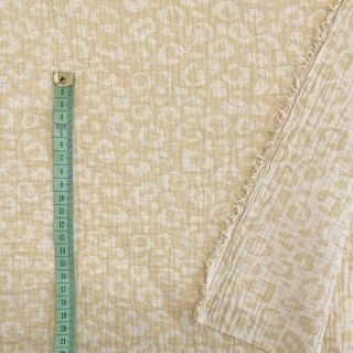 Dvojna gaza/muslin jacquard Animal yellow ecru