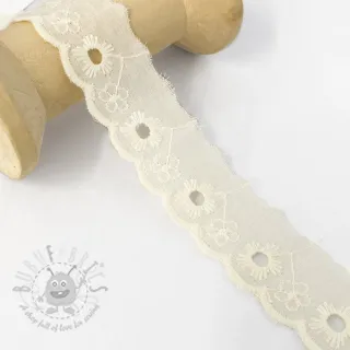 Čipka Mini flower off white