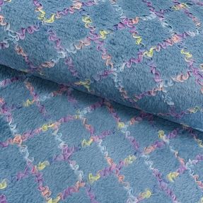 Umetno krzno s tilom MULTI blue shadow