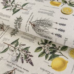 Dekorativno blago Linenlook Lavender citrus recipe digital print